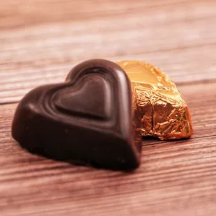 Dark Chocolate Foiled Hearts