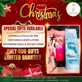 MERRY CHRISTMAS 

 This holiday season, we&apos;re bringing the cheer with EXCLUSIVE SPECIAL GIFTS just for you! 
 Lotion &amp; Cuticle Oi