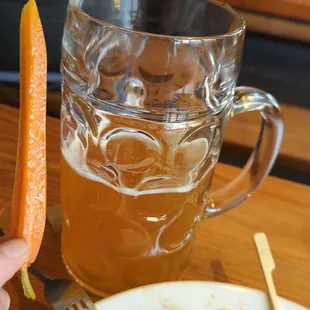 Pickled carrot and hefeweisen!
