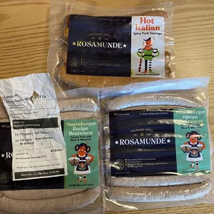 1lb. Pack - Hot Italian 1lb. Pack - Nuernberger Bratwurst