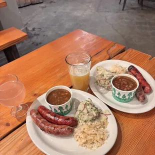 Two 2 sausage plates