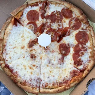 half cheese half pepperoni