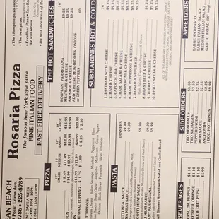 current menu prices