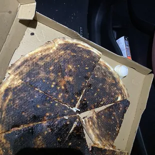 Burnt meat pizza