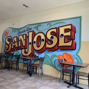 Mural on wall at Rosario's