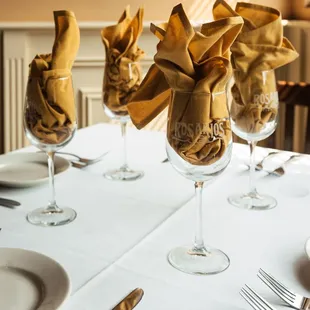 a table set for dinner