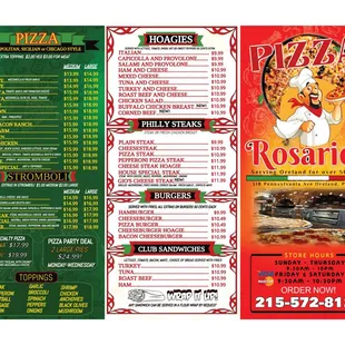 menu and prices