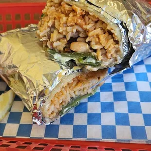 Chile relleno burrito.  Good..