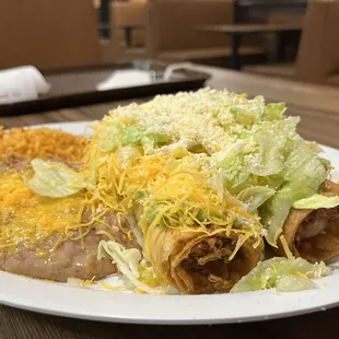 Chicken flautas plate