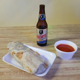 Super burrito and a beer!