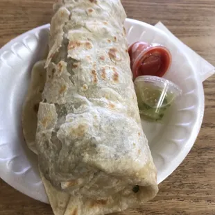 California burrito. It&apos;s bigger than the plate!