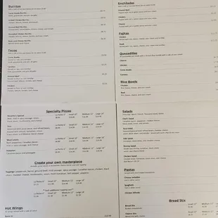 menu