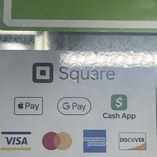 We accept all these forms of payments!!