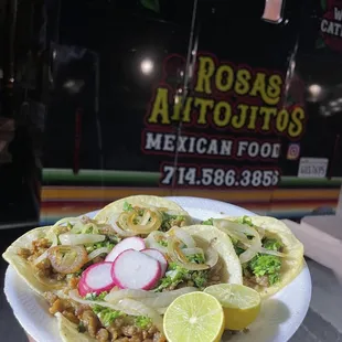 a plate of mexican food