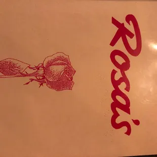 a rose on the menu