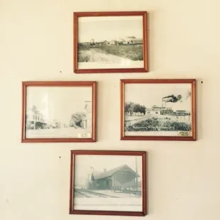 Photos of oldtime Capron on the wall.