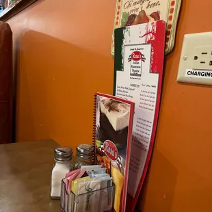 the menu and the menu