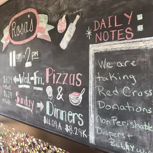menus and prices