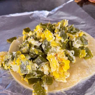 Nopalitos and Egg Taco