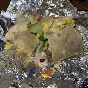 Ground beef semi-hard shell Taco