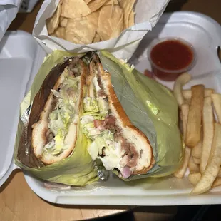 Torta w/ Asada and French Fries