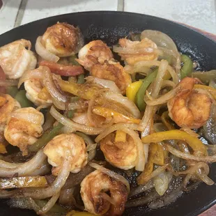 Shrimp fajitas