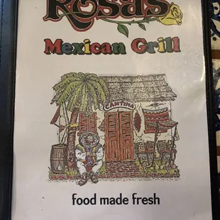 Menu cover