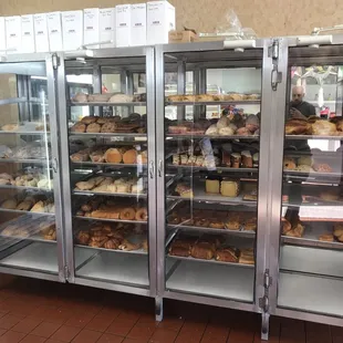 a display of baked goods