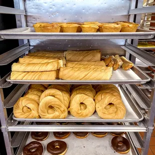 a rack of doughnuts