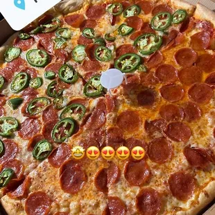 pepperoni and jalapeno pizza