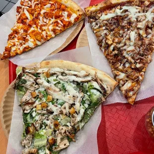 buffalo ranch, chicken caesar, bbq chicken   the trinity