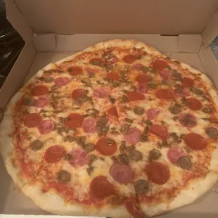 Meat lovers pizza