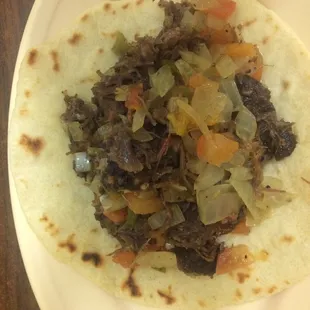 Returned guisada and potato for another barbacoa ala Mexicana!