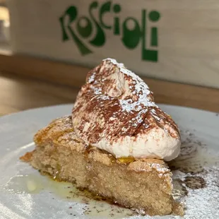 a slice of cake on a plate