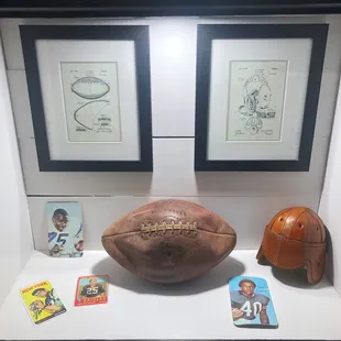 a football and a helmet