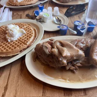 4. Herb's Special 1/2 Chicken Smothered w Gravy & Onions