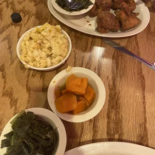 20. 3 Wings, Greens or Potatoes Smothered in Gravy with Onions