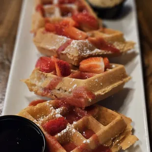 waffles, food