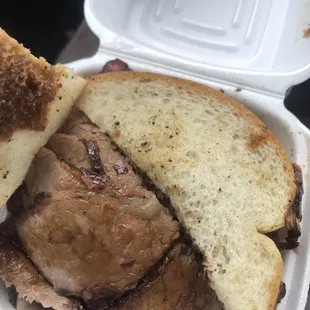 Beef brisket sandwich
