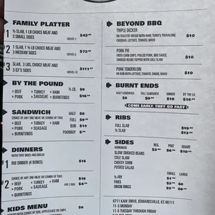 the menu