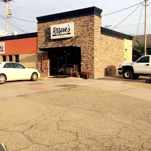 the front of the building