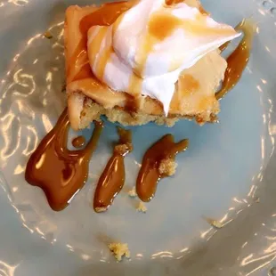 a piece of pie on a plate