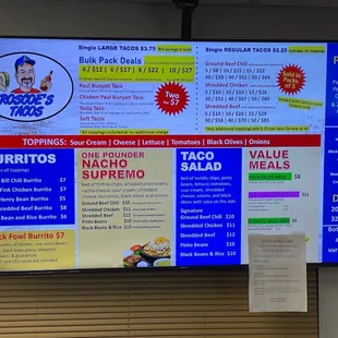 menu and prices