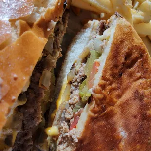 Love at first bite! Cheese burger basket.