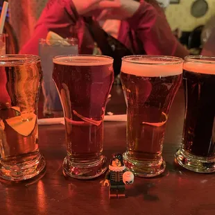 Nighttime beer flight