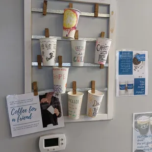 You can purchase coffee for a random friend and leave the cup on their wall. Such a cool idea!