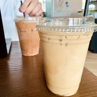Honey lavender latte, raspberry coconut cold brew