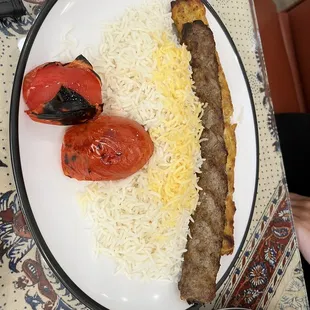 Kubideh Combo Kabob with tomato