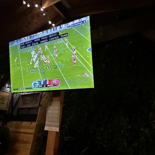 Tv in the patio section!