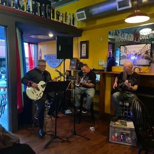 a group of people playing music